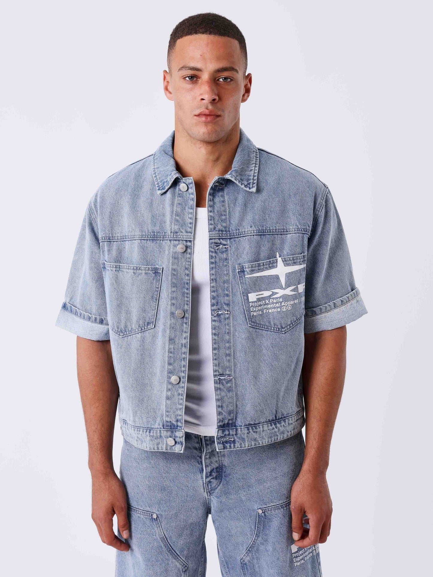 PXP Denimjas korte mouw
