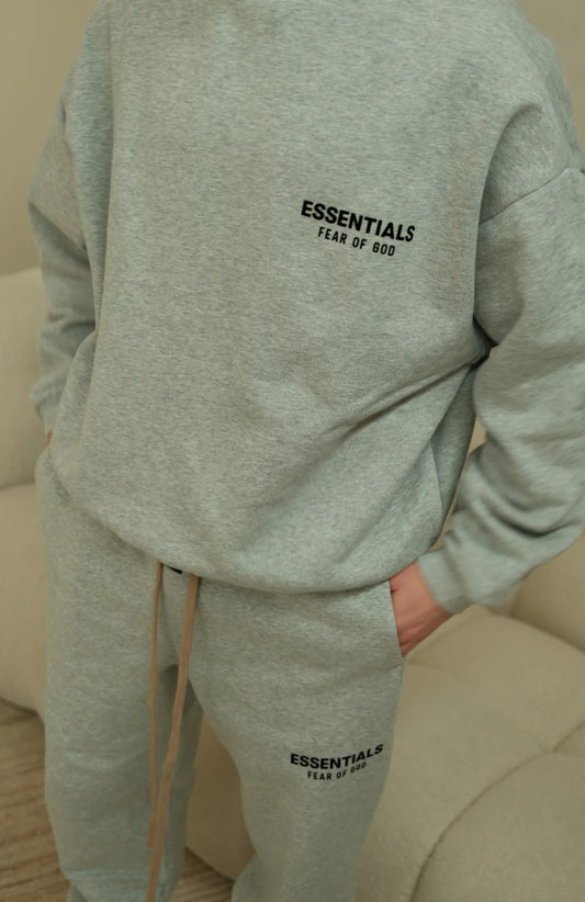 Fear of God Essentials Mens Fleece Crewneck Heather Grey
