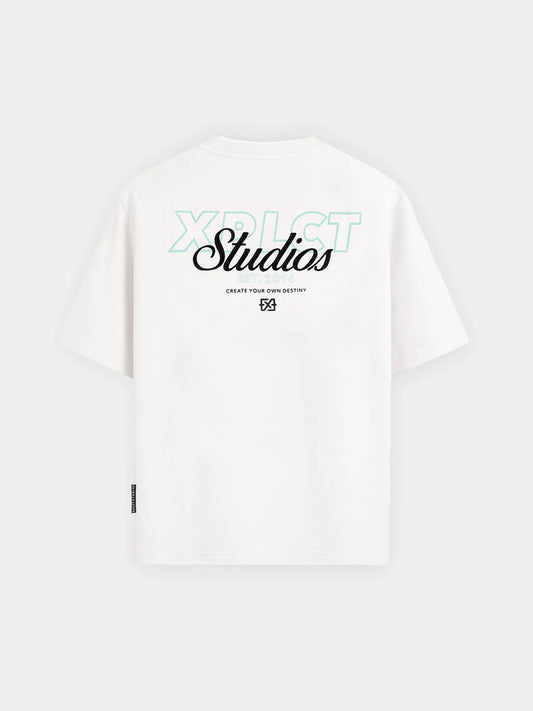 XPLCT Destiny T-Shirt Heren Gebroken Wit