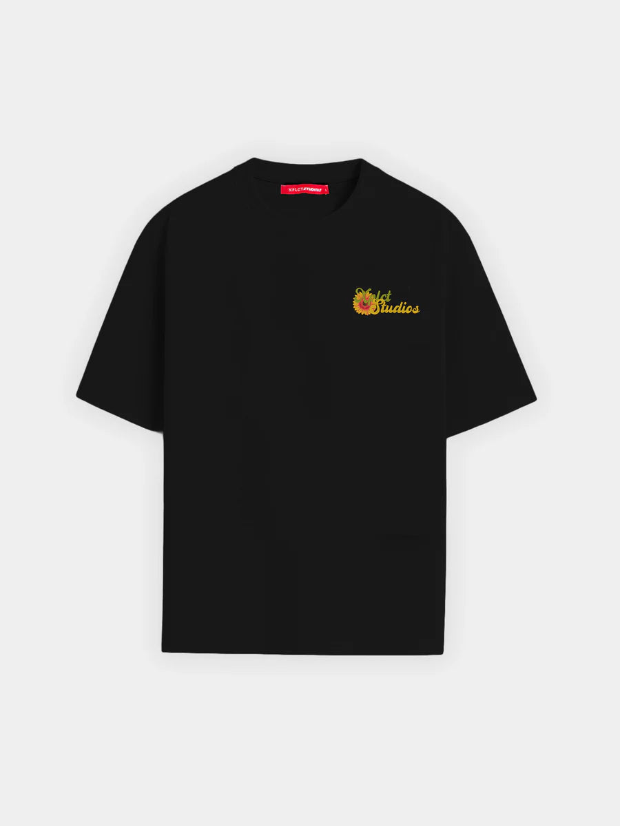 XPLCT Flowers T-Shirt Heren Zwart